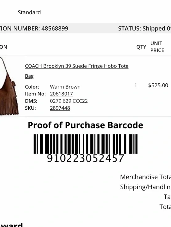 Coach Brown Suede Fringe Shoulder Bag - Picture 6 of 6